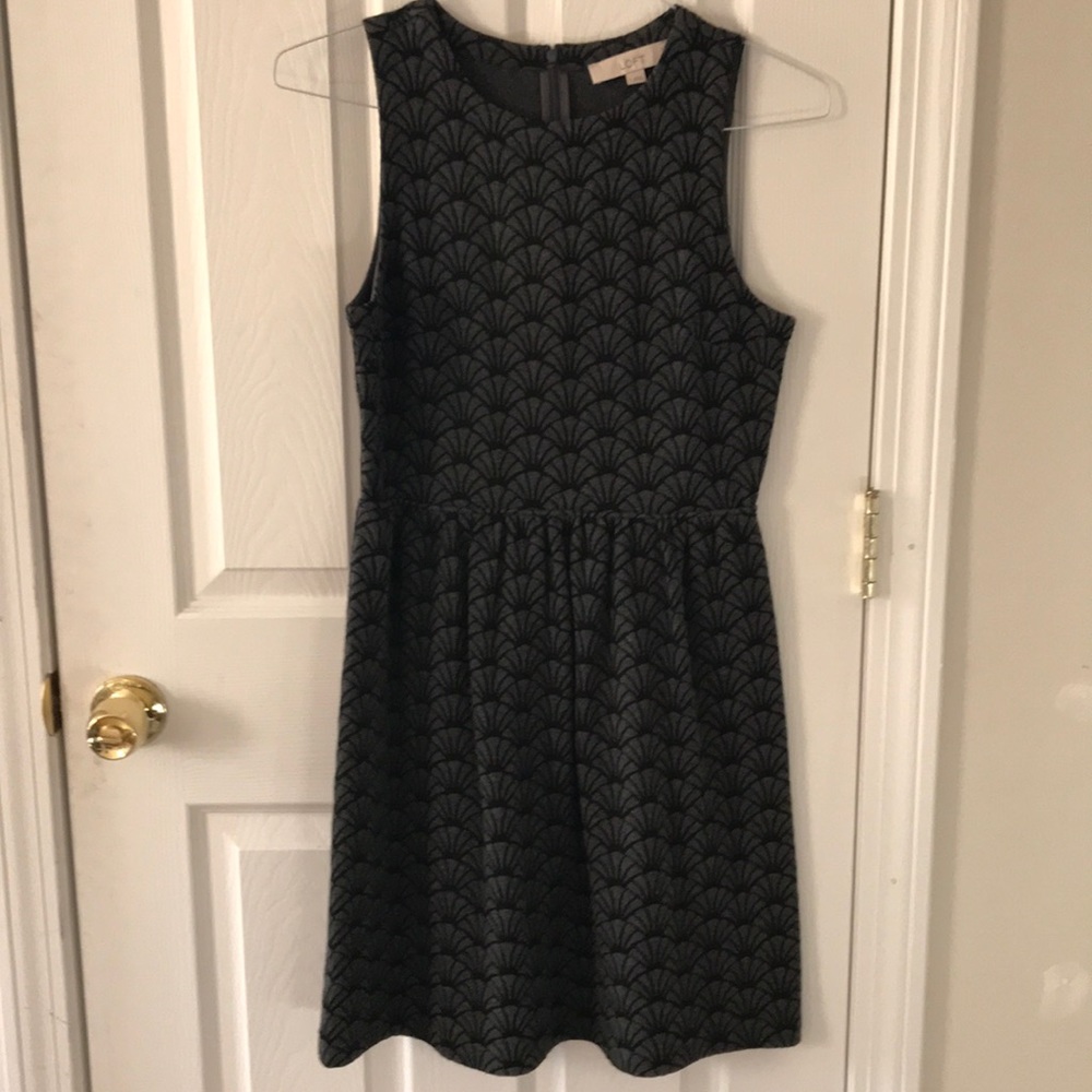 Loft Black/Gray Detailed Dress